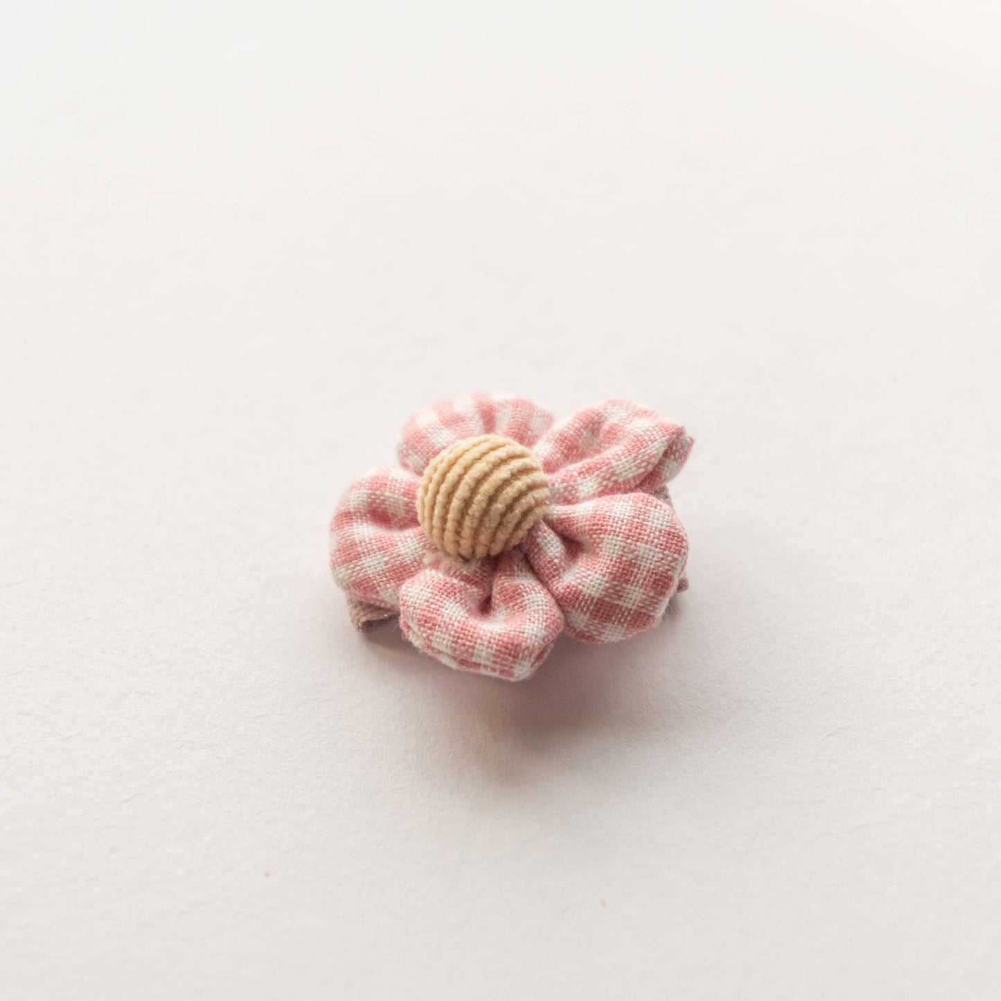 Gingham Flower Hair Clip, Pink