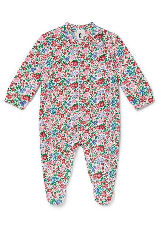 Holiday Baby Sleepsuit, Festive Floral