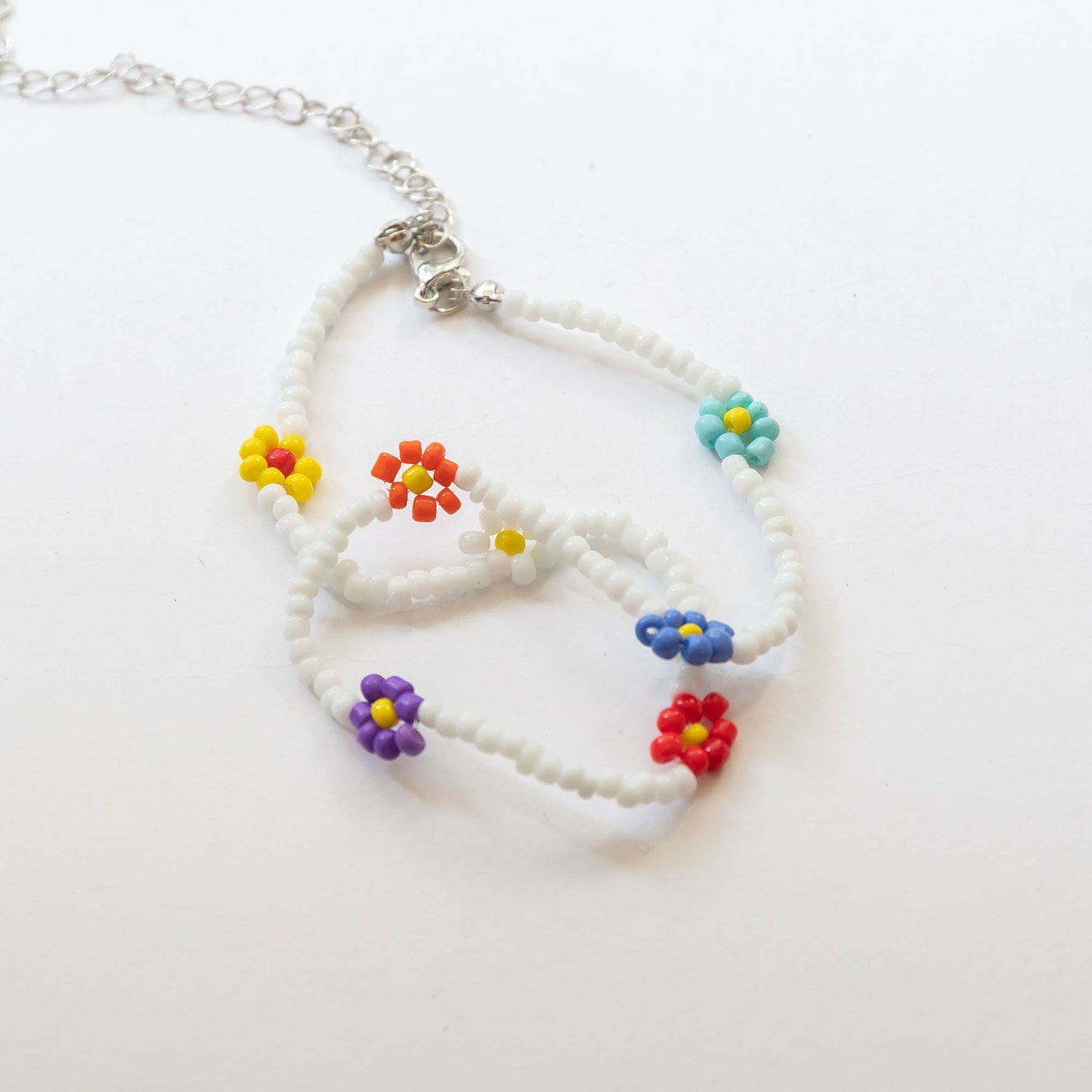 Flower Beads Necklace, Multi-colors