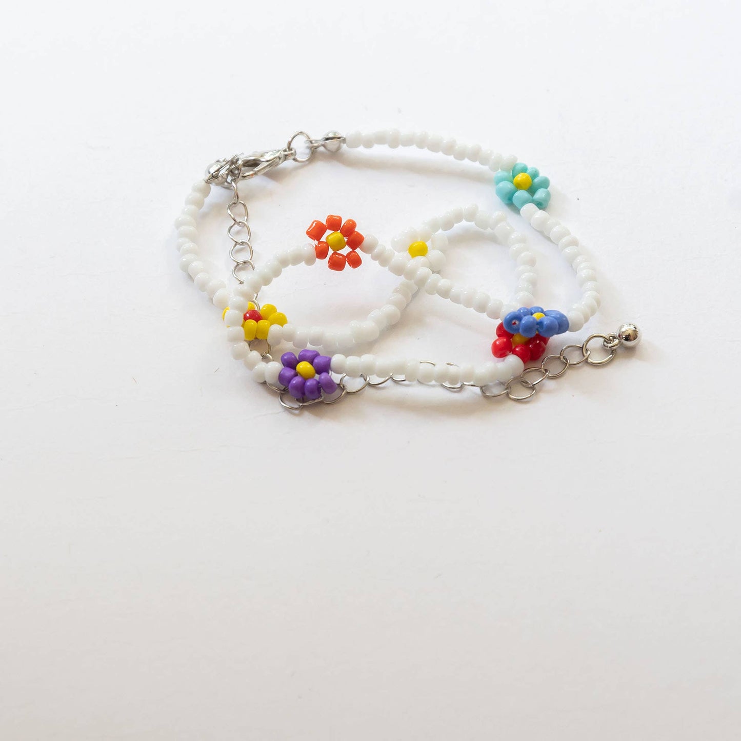 Flower Beads Necklace, Multi-colors