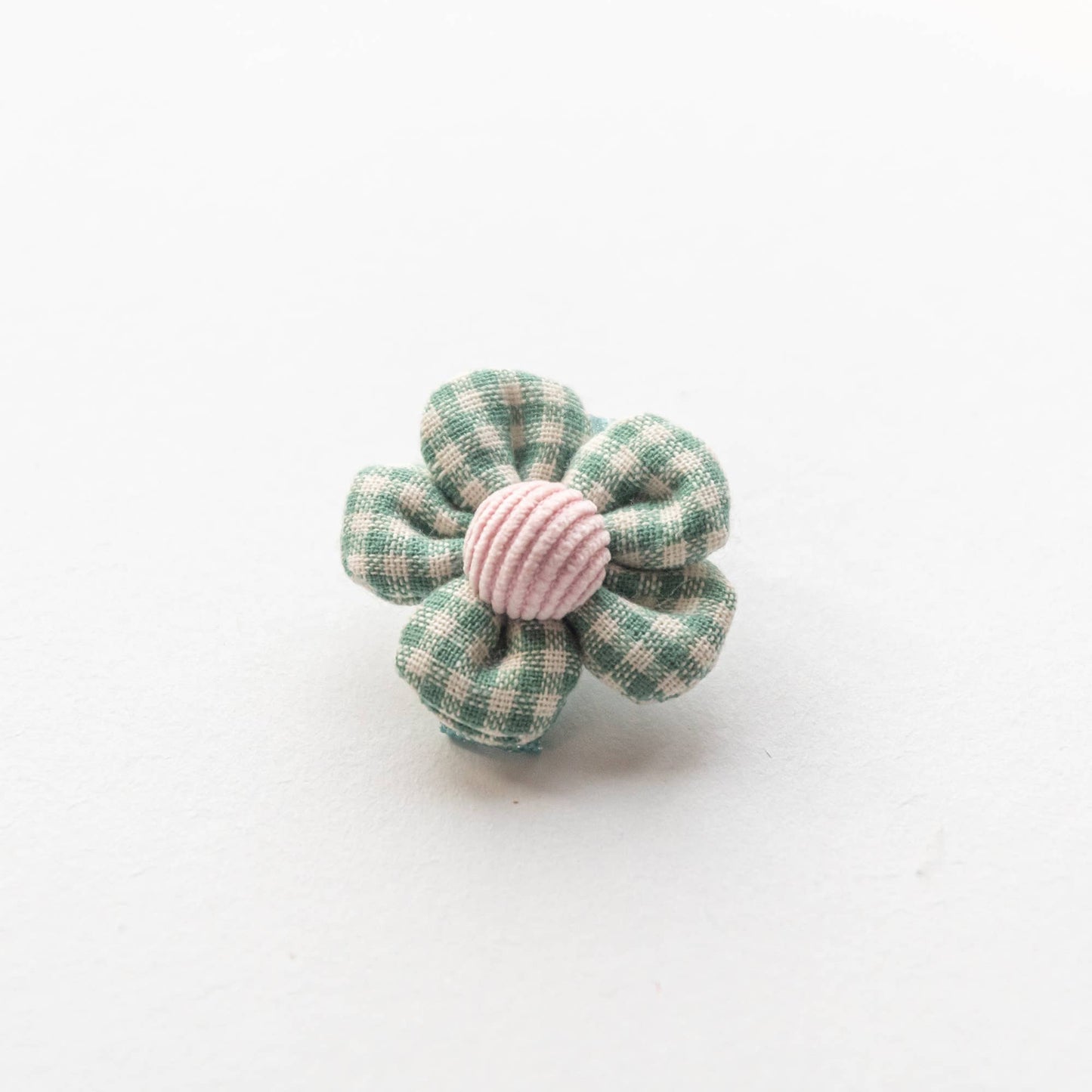 Gingham Flower Hair Clip, Green