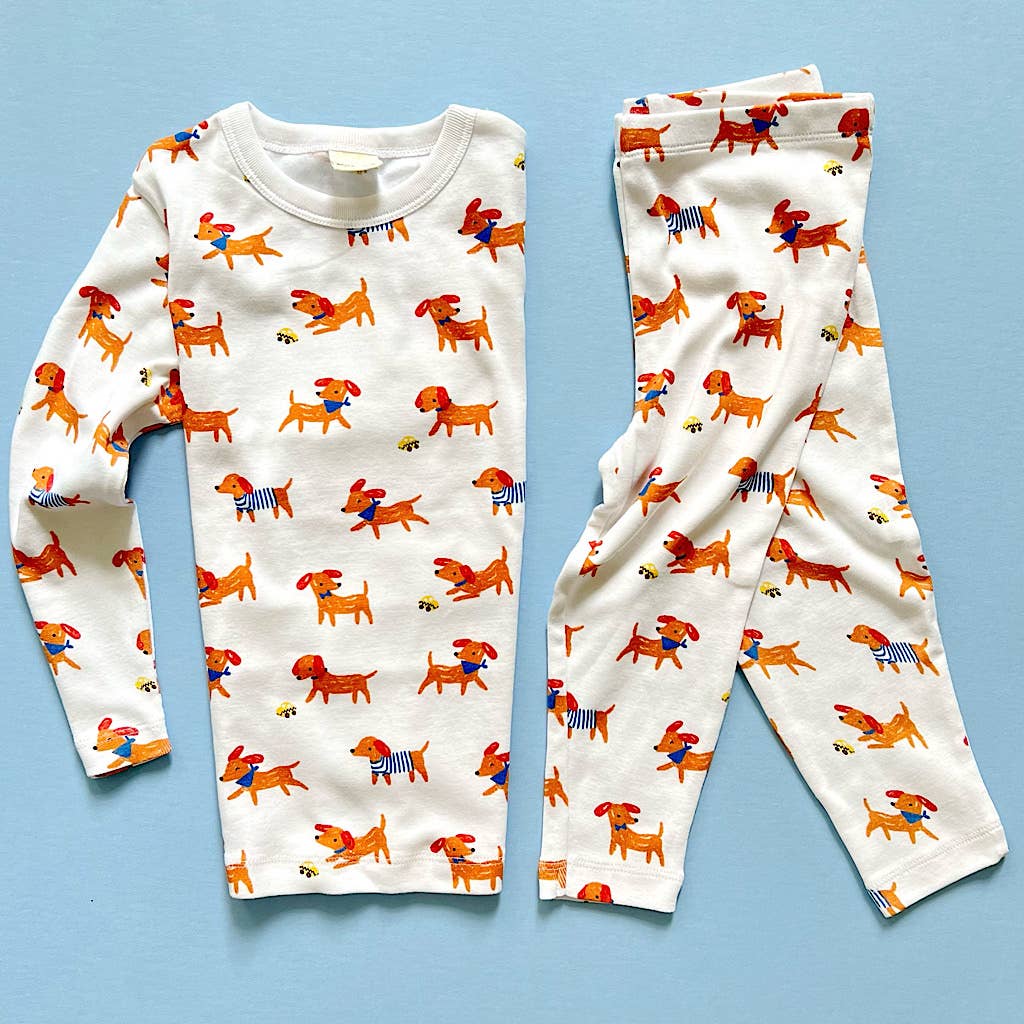 Kids Dog Print Organic Pajama Set