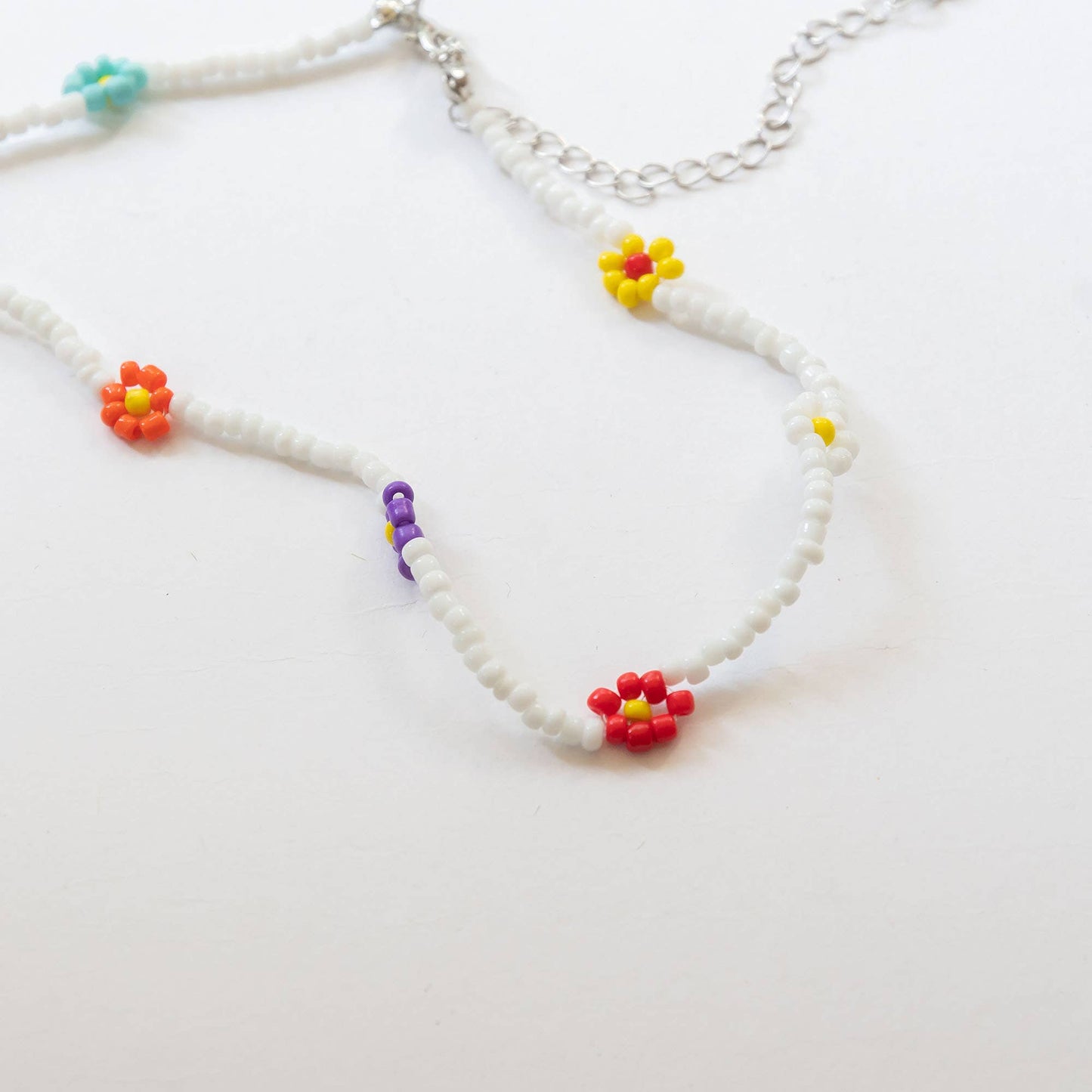 Flower Beads Necklace, Multi-colors