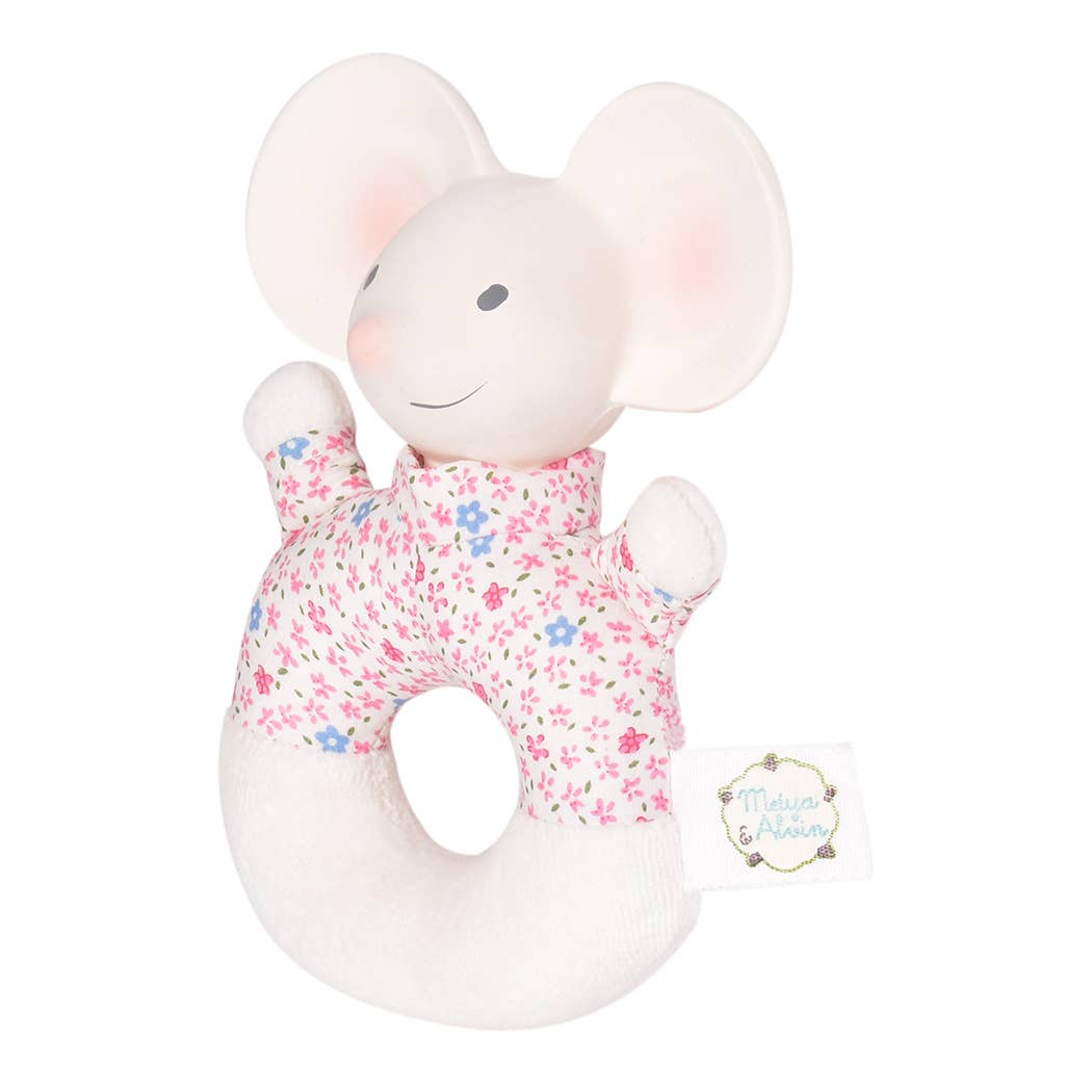 Meiya the Mouse Soft Round Rattle with Rubber Head