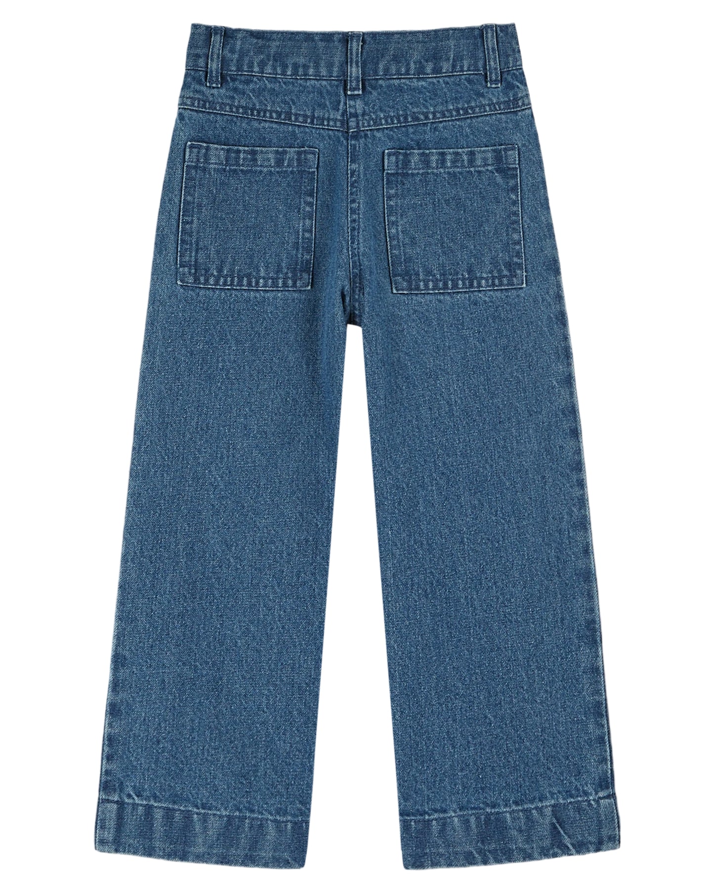 Embroidered Denim Flower Pocket Pant