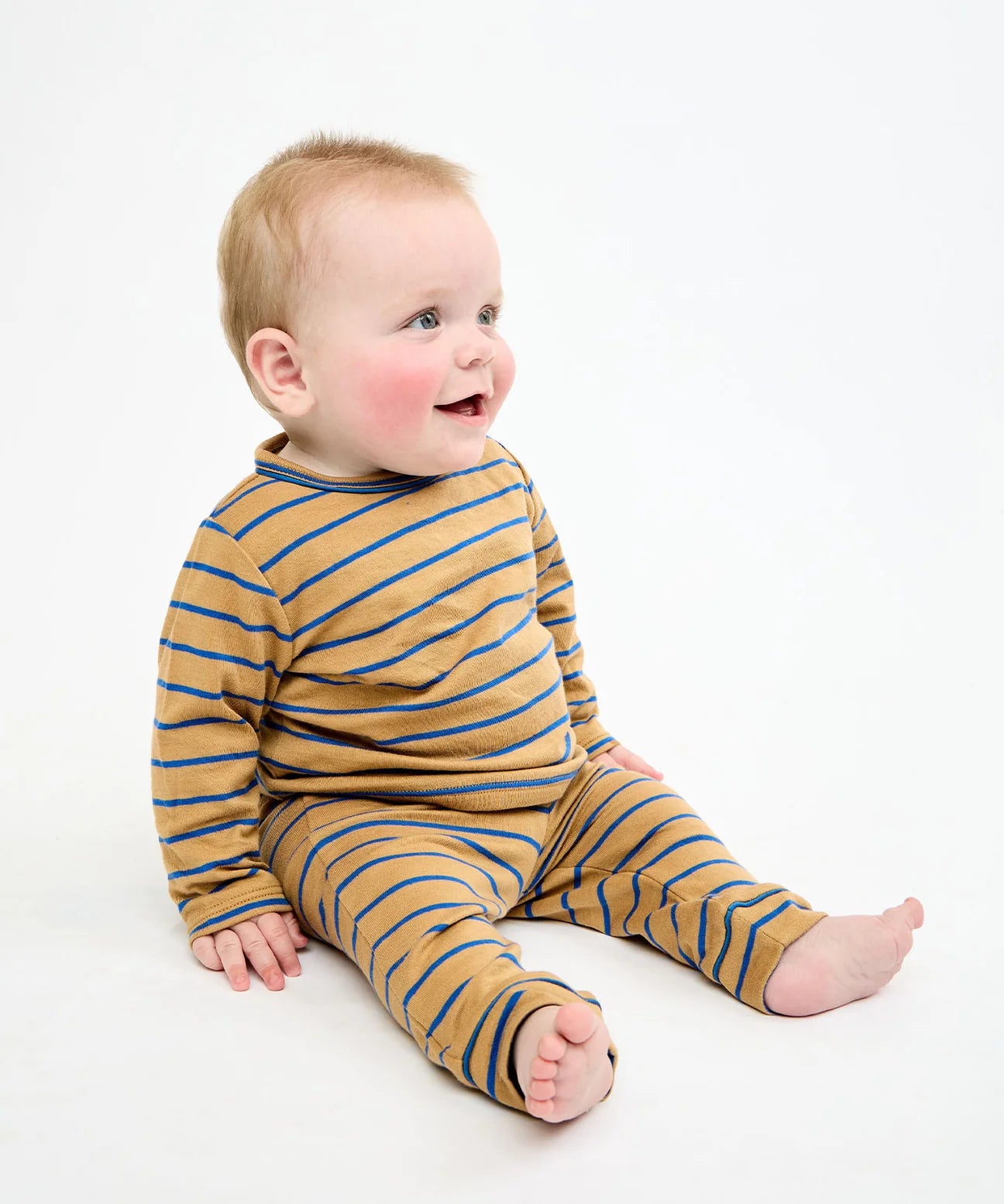 Andy Baby Legging, Camel Fine Stripe