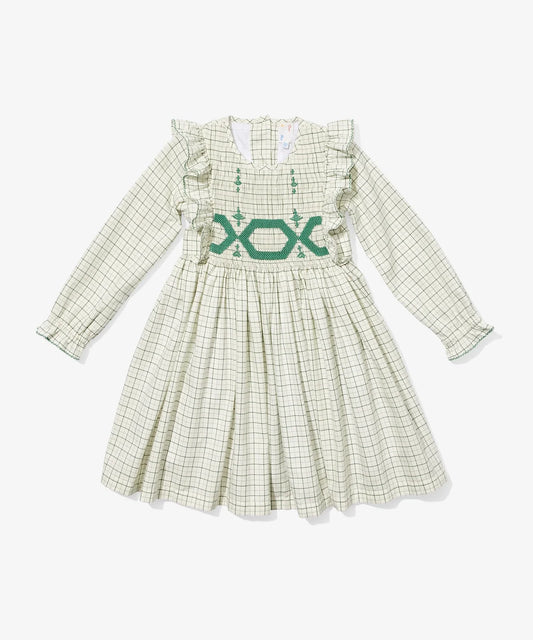 Emily Dress, Green Tattersall