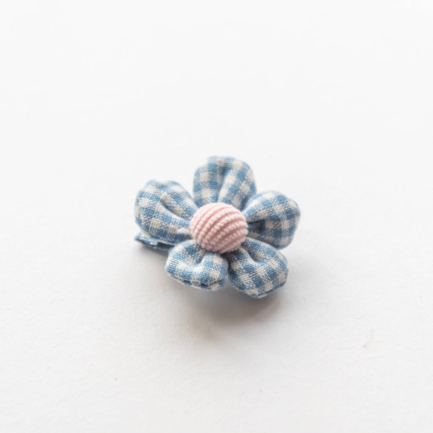 Gingham Flower Hair Clips Bundle, Set of 4