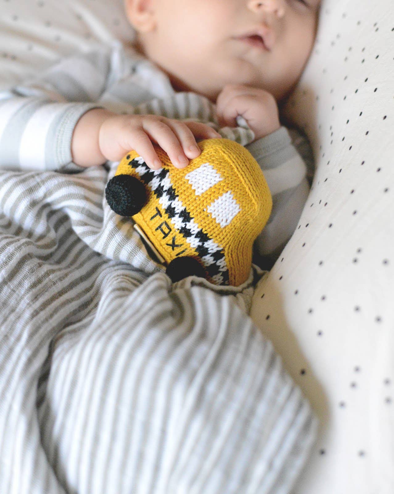 Organic Baby Taxi Rattle Toy