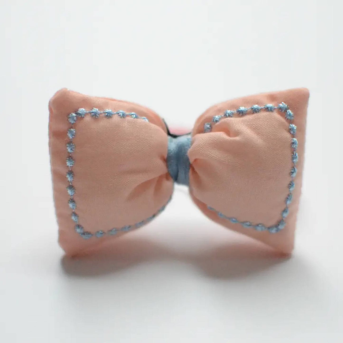 Puffed Fabric Bow Hair Tie, Pink